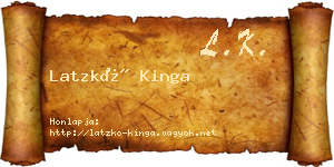 Latzkó Kinga névjegykártya