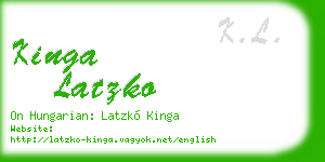 kinga latzko business card